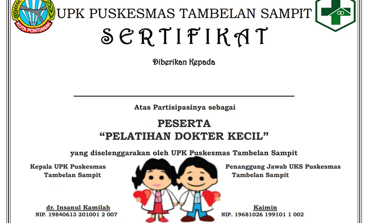 Contoh Sertifikat Pelatihan Dokter