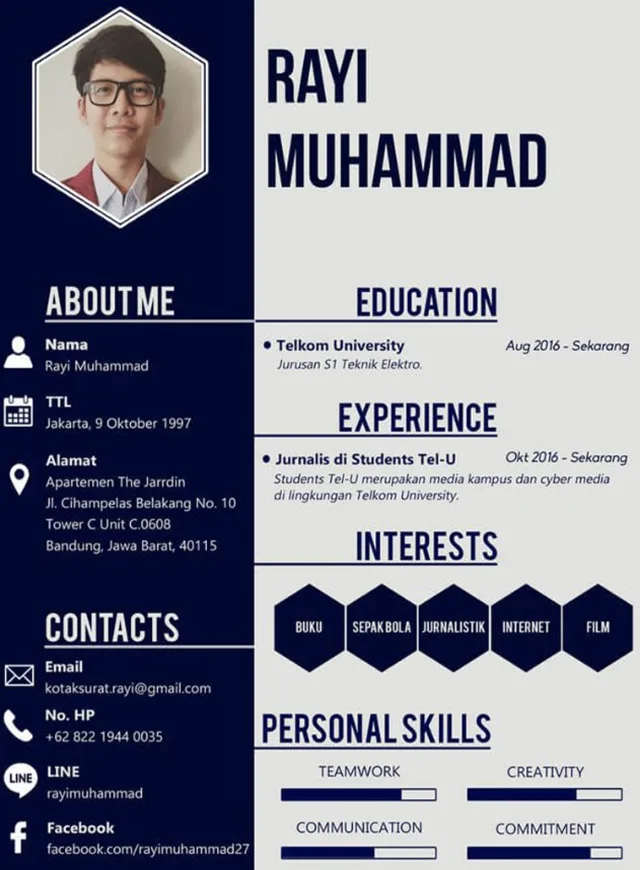 Contoh cv mahasiswa Magang