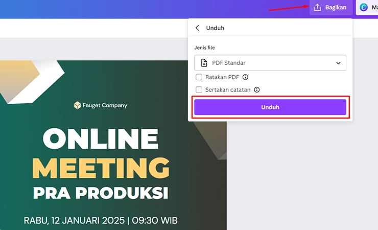 Unduh template sertifikat pelatihan di canva