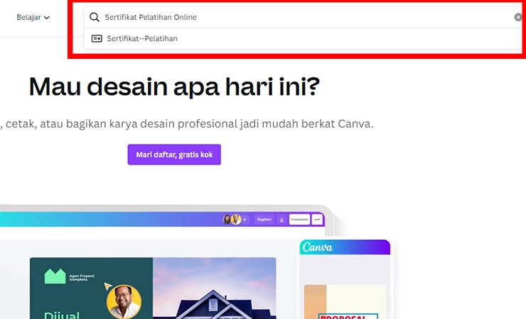 kumpulan sertifikat pelatihan canva